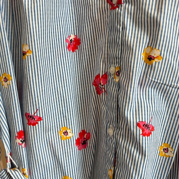 Cotton stripped mini dress with buttons - Picture 2 of 6